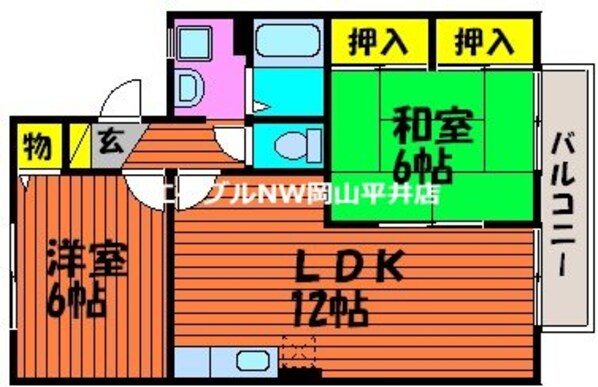 ヴィルヌーブ　Ａ棟の物件間取画像